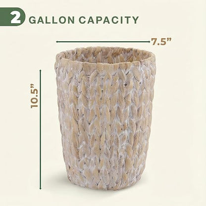 84ECO 2-Pack White Wicker Trash Cans