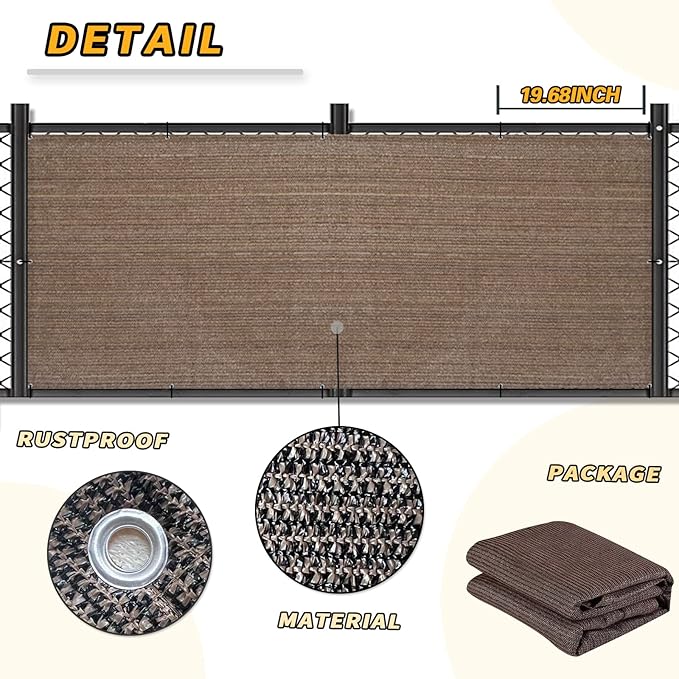 LOVE STORY Balcony Privacy Screen, 2.5'x6' Deck Shield Screen Fence Cover,UV Protection and Weather-Resistant,3 FT Height for Deck, Patio, Backyard, Outdoor Pool, Porch, Railing, Brown