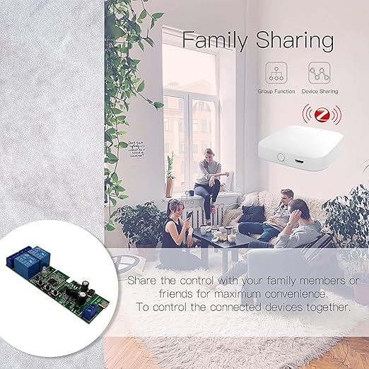 Zigbee Tuya Smart 2 Channel Smart Relay Module with 433RF Remote Control USB 5V 7-32V Jog/Lock Switch Compatible with Alexa Google Home (Requires ZigBee Hub)