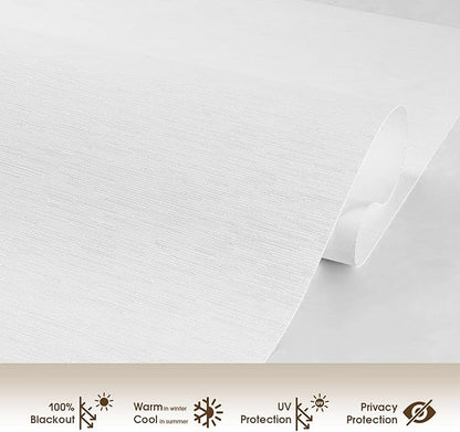 HeyBlinds Blackout Motorized Smart Blinds with Remote, Automatic Electric Shades for Windows (Moon Bay- White BO, 35" W x 72" H)