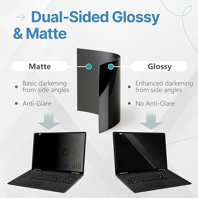 VINTEZ 14 Inch 16:10 Privacy Screen for Computer Monitor and Laptop - Anti Glare Protector Film Blue Light Filter Eye Protection - Computer Screen Privacy Shield
