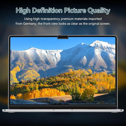 360° Privacy Screen for MacBook Air 15 Inch (2023-2026, M2 M3 M4 M5) - A2941 A3114 A3241 A3448, 4 Way Privacy Anti Glare Blue Light Filter Shield Film Anti Spy Laptop Protector for Mac 15.3In Computer