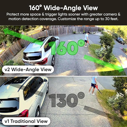 WYZE Floodlight Camera v2, 2800-Lumen LEDs, 2K HD Outdoor Security Camera, 160° Wide View, Motion Activated Light, 105dB Siren, Cloud & Local Storage, Color Night Vision, Wired (Renewed)
