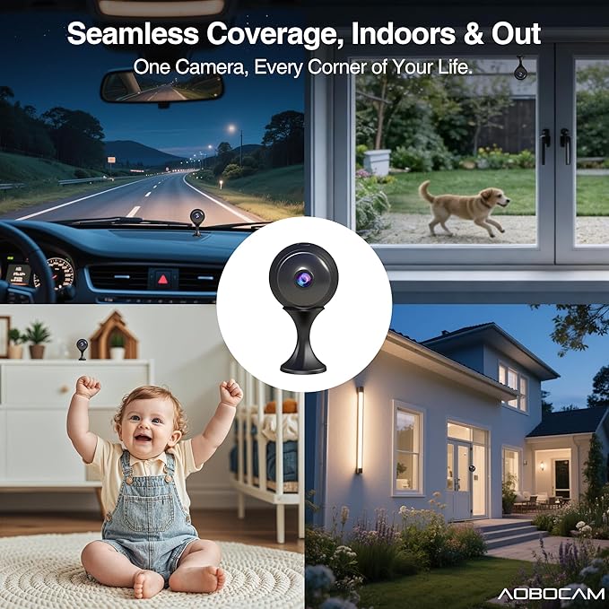 2026 Upgraded Indoor Camera Wireless-4K Mini Nanny Cam Spy Hidden Camera,Dual-Band WiFi(2.4G&5G),AI Motion Detection,Night Vision,Local Cloud Storage Security Camera for Baby,Pet Monitoring-Video Only