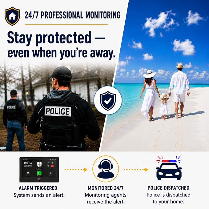 OSI Alarm System Gen 2 (4G), 11pc DIY Home Security System, Self Monitoring for Free or 24/7 Pro Monitoring (Alarm System + 1 Year 24/7 Alarm Monitoring)