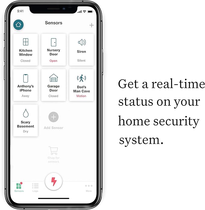 Ooma Door and Window Sensor, works with Ooma Smart Home Security. No contracts and free self-monitor plan. Optional professional monitoring, motion, keypad, water sensor, and garage door sensor