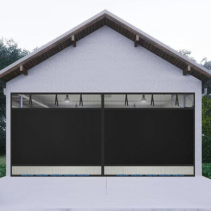 Privacy Garage Door Screen Blackout for 1 Car Garage-8x8FT Heavy Duty Magnetic Garage Screen,Thicker 265g/㎡ Mesh, Hands Free, Magnetic Privacy Garage Screen Door(Black, 8.3 * 8.15FT)