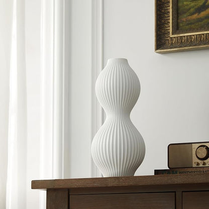 RONDURE Modern Ceramic Decorative Table Lamp Living Room Bedroom Bedside | Handcrafted Unique Warm Ambient Lighting Lamp, Accent White Translucent Ceramic shade, Fully Dimmable, Corded, Bulb Included