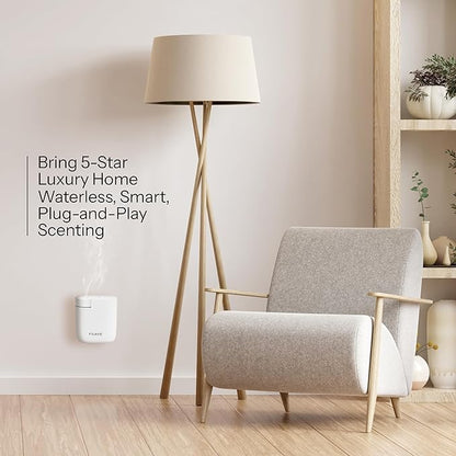 Air Lux Diffuser, Plug-in Waterless Diffuser for Essential Oil, Smart Bluetooth App Control, Covers Up to 500 sqft 60ml Capacity, Home Office Hotel Scent Diffuser, Cold Air Technology, White