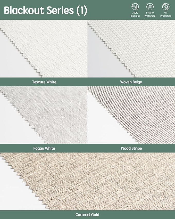 Yoolax Roman Shades Light Filtering Blinds for Windows, Blackout Roman Shades Cordless, Fabric Sample (Multicolor)
