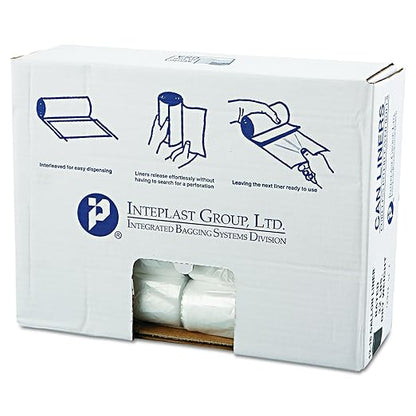 Inteplast Group IBS VALH2433N8 HDPE Can Liner, 12-16 Gallon, 24" x 31", 0.27 Mil, Star Seal, Natural, 1000 Pack (20 Rolls of 50 Bags)