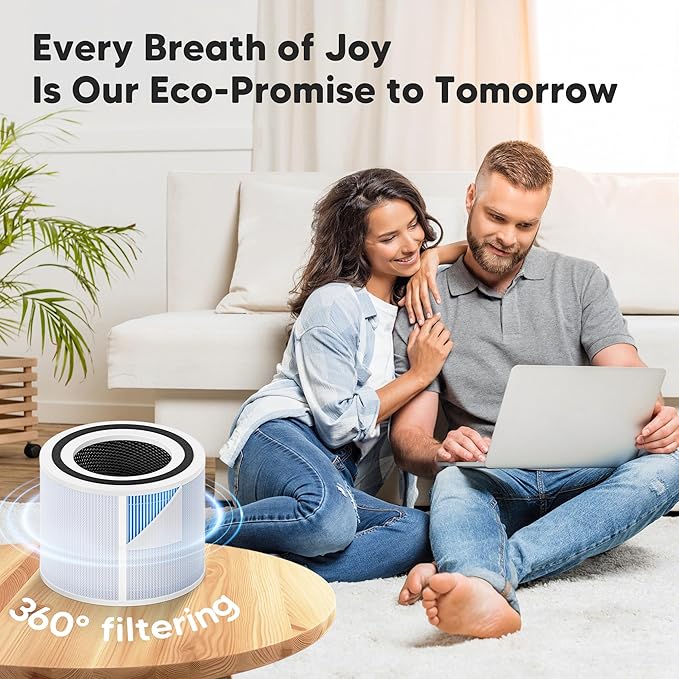 Core 300 Smoke Remover Replacement Filter for LEVOIT Core 300 Core 300-P Core 300S Core 300S-P Air Purifier, 4-in-1 High Efficiency Activated Carbon, Compared to Part # Core 300-RF-SR, 4 Pack, Blue