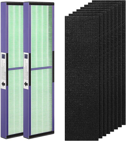 FLT4850PT HEPA Filter B Replacement with Pet Pure Treatment for Germ Guardian C4900 AC4825 AC4850PT CDAP4500 AC4300 and More with 8 Activated Carbon Pre-Filters