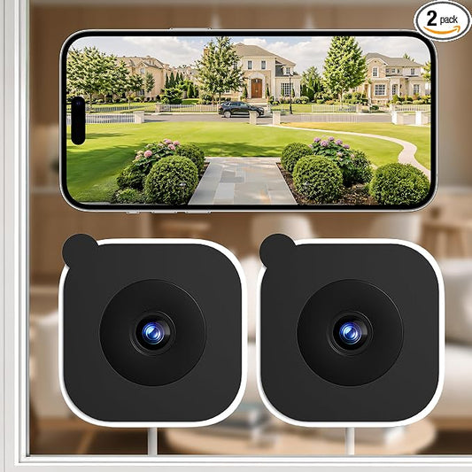 2K No-Drill Window Camera, WiFi Window Cameras for Home Security, 2 Pack
