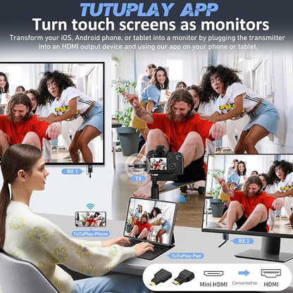 Wireless HDMI Transmitter and Receiver,HDMI Wireless Adapter 50M,Smart Thermal Control,Plug and Play,Metal Housing,LED Display,5GHz @60fps for Wirelessly Stream Video from Laptop,TV Box to TV/Monitor
