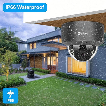 Anpviz 8 Channel 6MP PoE Security Camera System, 4X 6MP Wired IP PoE Dome Camera with Smart AI Human Vehicle Detection, Built-in Mic,Remote Acces 4K 8CH NVR 2TB HDD,(U Series)