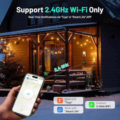 Power Failure Alarm WiFi, Outdoor Power Outage Alarm with App Alert & Loud 110dB, Smart Power Outlet Alarms for Freezer, Sump Pump, Auto Drip Irrigation, Greenhouse, Pond Pump
