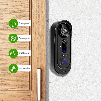 Doorbell Camera Wireless 1080P, Video Doorbell Wireless with Chime, Cloud Storage,Night Vision, Motion Detection,2 Way Audio, Weather Resistant, Real Time Alert,2.4G WiFi (Black)