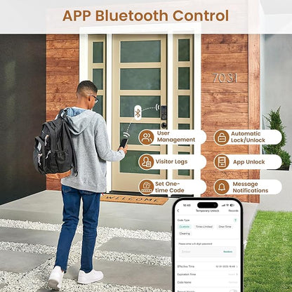 Keyless Entry Deadbolt Door Lock with Knobs, Biquole Smart Door Knob Lock