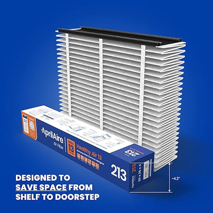 AprilAire 213 Replacement Filter for AprilAire Whole House Air Purifiers - MERV 13, Healthy Home Allergy, 20x25x4 Air Filter (Pack of 8)