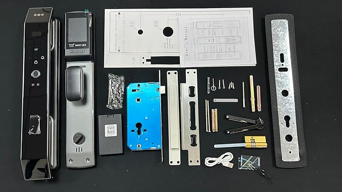 Smart Door Lock with 3D Face Recognition & Camera, Video Doorbell with Intercom, Fingerprint Keyless Entry, Password, IC Card, Key, Alexa Compatible, Tuya App Control, Smart Home Front Door Security