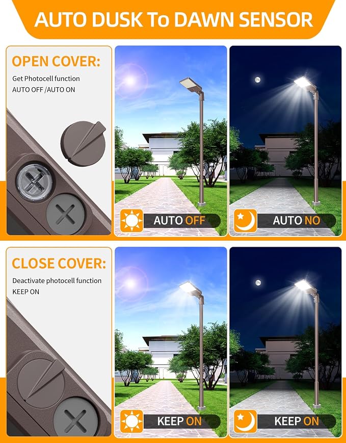 150W/120W/90W LED Parking Lot Light UL Listed 21000LM 5000K LED Street Flood Light with Photocell, IP65 Waterproof Commercial Shoebox Area Lights Slip Fit Mount for Parking Lot, AC100-277V