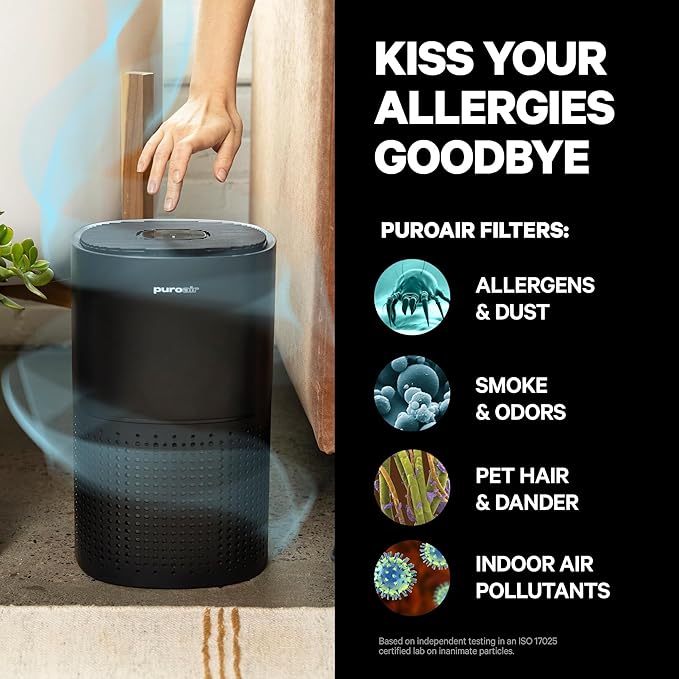 PuroAir 240 HEPA Air Purifiers for Home Large Rooms - Covers Up to 1,000 Sq Ft - Filters Up to 99.9% of Pollutants, Smoke, Pollen, Dust - Quiet HEPA Air Filter - Air Purifiers for Bedroom