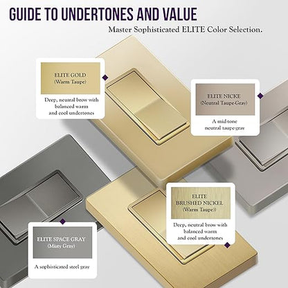 ENERLITES Elite Series Decorator Rocker Light Switch, 15A 120V/277V, Gloss Finish, Single Pole, 3 Wire, Grounding Screw, Residential Grade, UL Listed, 91150-GD, Gold Color (10 Pack)