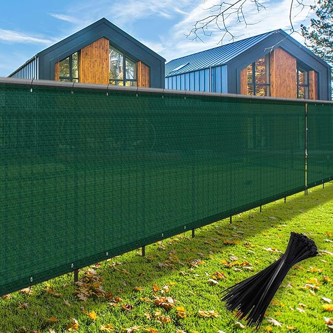 LOVE STORY Custom Size 3'x15' Dark Green Balcony Privacy Screen,UV Block Privacy Fence Screen,90% Shield for Outdoor Pool Garden Apartment Railing