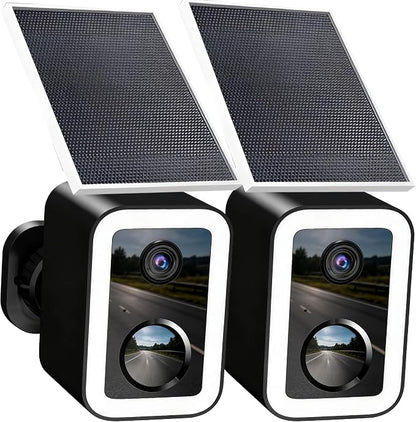 aidowocam Solar Power Outdoor Cameras Wireless Security Camera with Color Night Vision, WiFi 5G & 2.4G (2 Pack/Solar Panel)