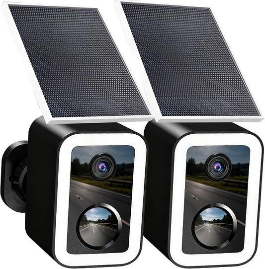 aidowocam Solar Power Outdoor Cameras Wireless Security Camera with Color Night Vision, WiFi 5G & 2.4G (2 Pack/Solar Panel)