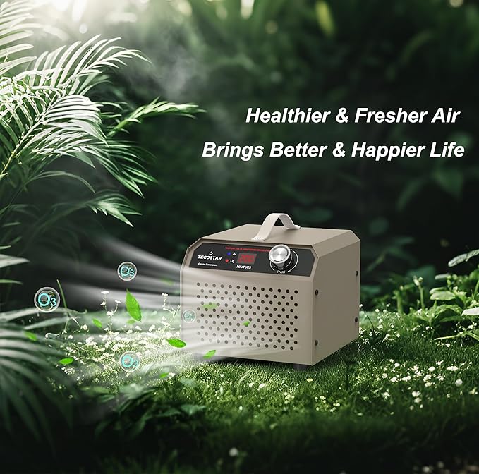 Ozone Generator 30,000mg/h Industrial & Home Use Air Purifier – O3 Air Ionizer High Capacity for 2,000 Sq Ft, Smoke Odor Removal, Odor Eliminator, Pet, Car, Room, Basement Deodorizer