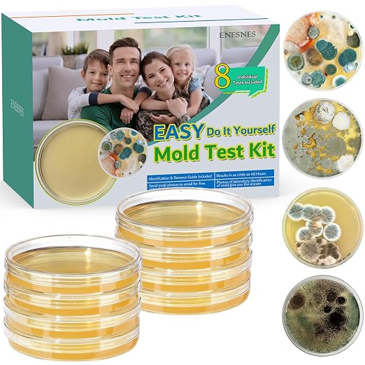 Mold Test Kit for Home, 8 Detection Tests for HVAC, Surfaces & Indoor Air | DIY Black Mold Detector, Free Lab Results Included, Step-by-Step ID Guide, Indoor Air Quality Test for Walls & Vents