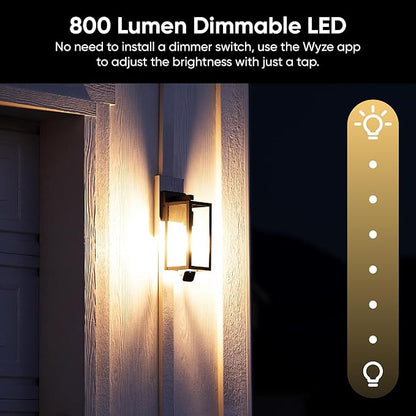 WYZE Bulb Cam - 2K HD Smart Light Bulb Security Camera with Color Night Vision, 800-Lumen Dimmable LED, 160° Wide View, Motion Detection & Siren, E26 Socket, Alexa/Google/IFTTT