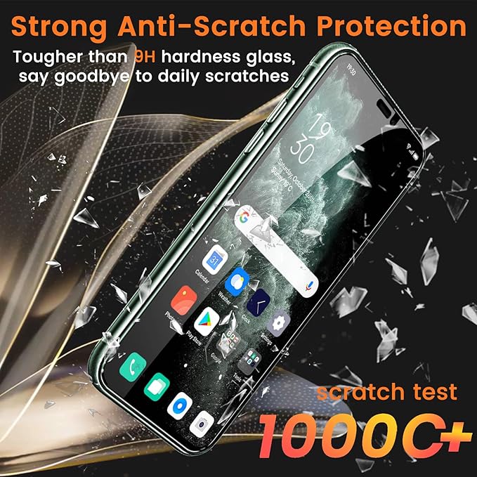 Lesakit 3+3 Pack Privacy Screen Protector for iPhone 11 Pro Max 6.5-Inch with 3 Pack Camera Lens Protector, Anti Spy Tempered Glass Film 9H Hardness Bubble Free Case Friendly
