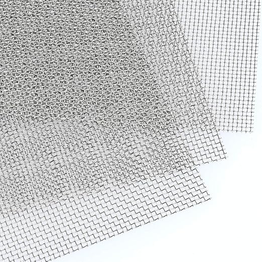 TIMESETL 3 Pcs Stainless Steel Woven Wire 8 Mesh - 12" x 8"(30x21cm) Garden Fence BBQ Wire Mesh Window Screen Mesh