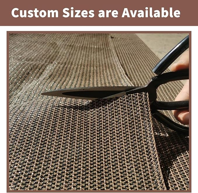Sunny Guard Customized 2'6''x30' Brown Balcony Privacy Screen,91% Shade Apartments Fence Cover,Heavy Duty Mesh Windscreen for Deck,Outdoor,Backyard,Patio