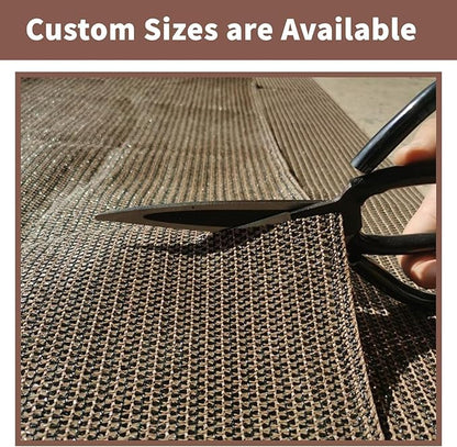 Sunny Guard Customized 2'6''x21' Brown Balcony Privacy Screen,91% Shade Apartments Fence Cover,Heavy Duty Mesh Windscreen for Deck,Outdoor,Backyard,Patio