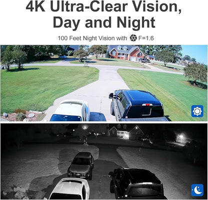 Anpviz 16CH 4K PoE Security Camera System Commercial, 16pcs H.265+ Wired 8MP IP Cameras Outdoor with Mic, Smart Color Night Vision, 12MP/8MP 16Channel PoE NVR with 4TB HDD for 24/7 Recording（H Series）