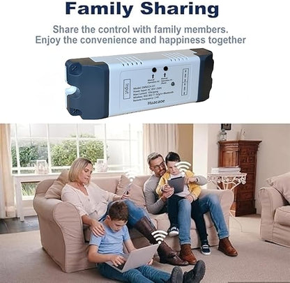 EweLink 2CH 85-250V WiFi RF Wireless Switching Relay,Point/Self-Locking Interlock Mode,App Smart Remote Control for Smart Home, Access Control, Garage Door,Compatible with Alexa Google Home