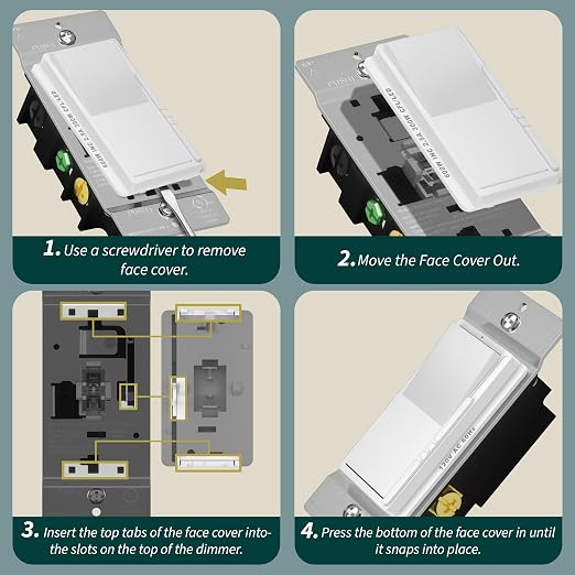 TOPGREENER 300W LED Dimmer Switch, Single Pole or 3-Way, White, 10 Pack