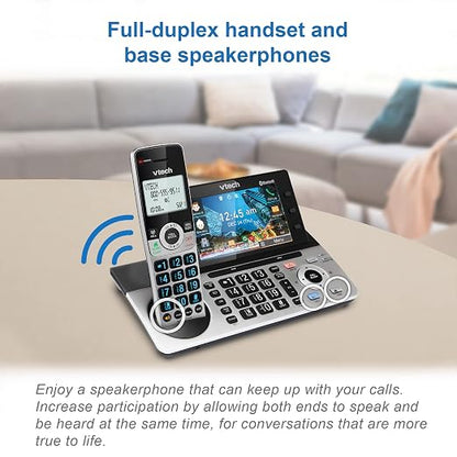 VTech IS8251-3 Business Grade 3-Handset Expandable Cordless Phone for Home Office, 5" Color Display, Programmable Short Cut Keys, Smart Call Blocking, Answering System,Bluetooth Connect to Cell
