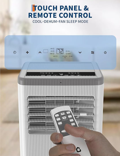 GarveeLife Portable Air Conditioners, 8,000 BTU for Rooms up to 350 Sq.Ft., Smart Compact AC Unit with Cooling, Dehumidifier, Fan, Remote Control and Window Kit, White