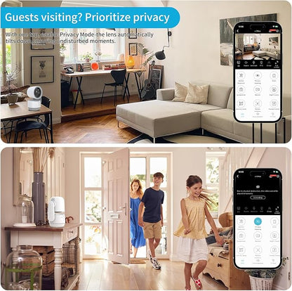 Indoor PTZ Camera with Privacy Mode, 2K 3MP Pan/Tilt Security Camera for Home, 32GB TF Card Included, No Subscription, Dual-Band 5G/2.4G WiFi, AI Motion Detection, Night Vision, 2-Way Audio,Siren