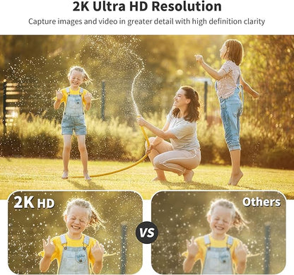 SEHMUA Solar Security Cameras Wireless Outdoor with 500-Lumen Super-Bright LEDs Spotlights, 2K 360° View Outdoor Camera Wireless, Color Night Vision, PIR Motion Detection,2-Way Audio