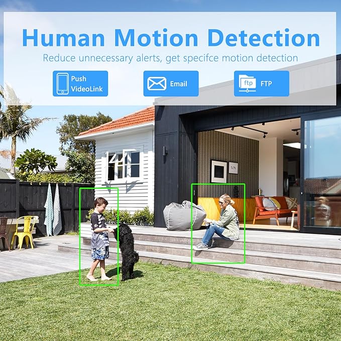 5MP PoE IP Vandal Dome Security Camera Outdoor, IP Network PoE Camera with 2.8mm Lens, 105° Wide Angle, H.265, Built-in Mic, IP66 Waterproof, 80ft IR Night Vision, Human Motion Detection