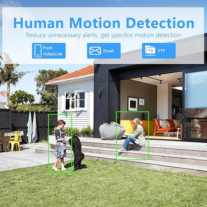 5MP PoE IP Vandal Dome Security Camera Outdoor, IP Network PoE Camera with 2.8mm Lens, 105° Wide Angle, H.265, Built-in Mic, IP66 Waterproof, 80ft IR Night Vision, Human Motion Detection