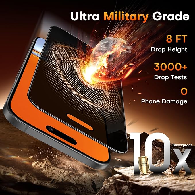 TOCOL for iPhone Air Privacy Screen Protector 6.6 inch 9H Hardness Military Grade Shatterproof HD Tempered Glass for Full Coverage Easy Installation 2 Pack