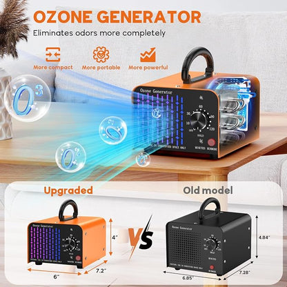 65000MG Ozone Odor Eliminator Generator for Home & Car Orange