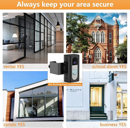 QIBOX Anti-Theft Video Doorbell Mount Compatible with Video Doorbell 4/3/3 Plus/2/1/(2020 Release), Adjustable No-Drill Mounting Bracket Wedge Adapter Holder Accessories for Home Rentals Office Room